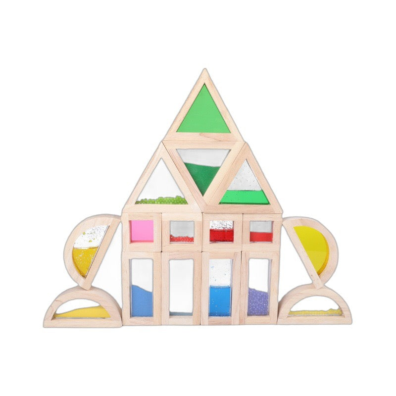Montessori 木質彩虹大型積木套裝 Large Wooden Rainbow Building Blocks