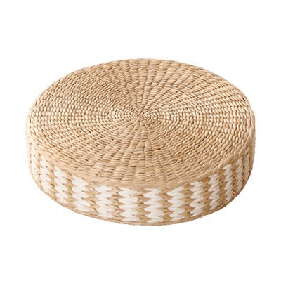 日式蒲草手工編織圓形蒲團 Handmade Natural Straw Woven Pouf
