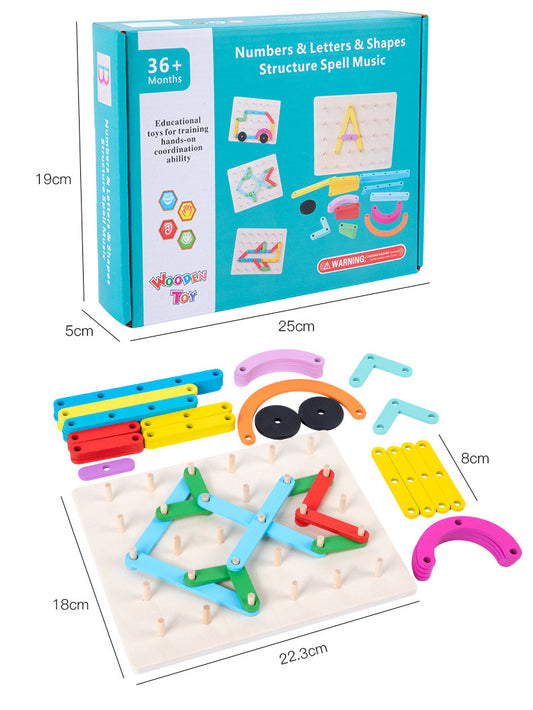 Montessori 百變套柱玩具 Versatile Pegboard Set