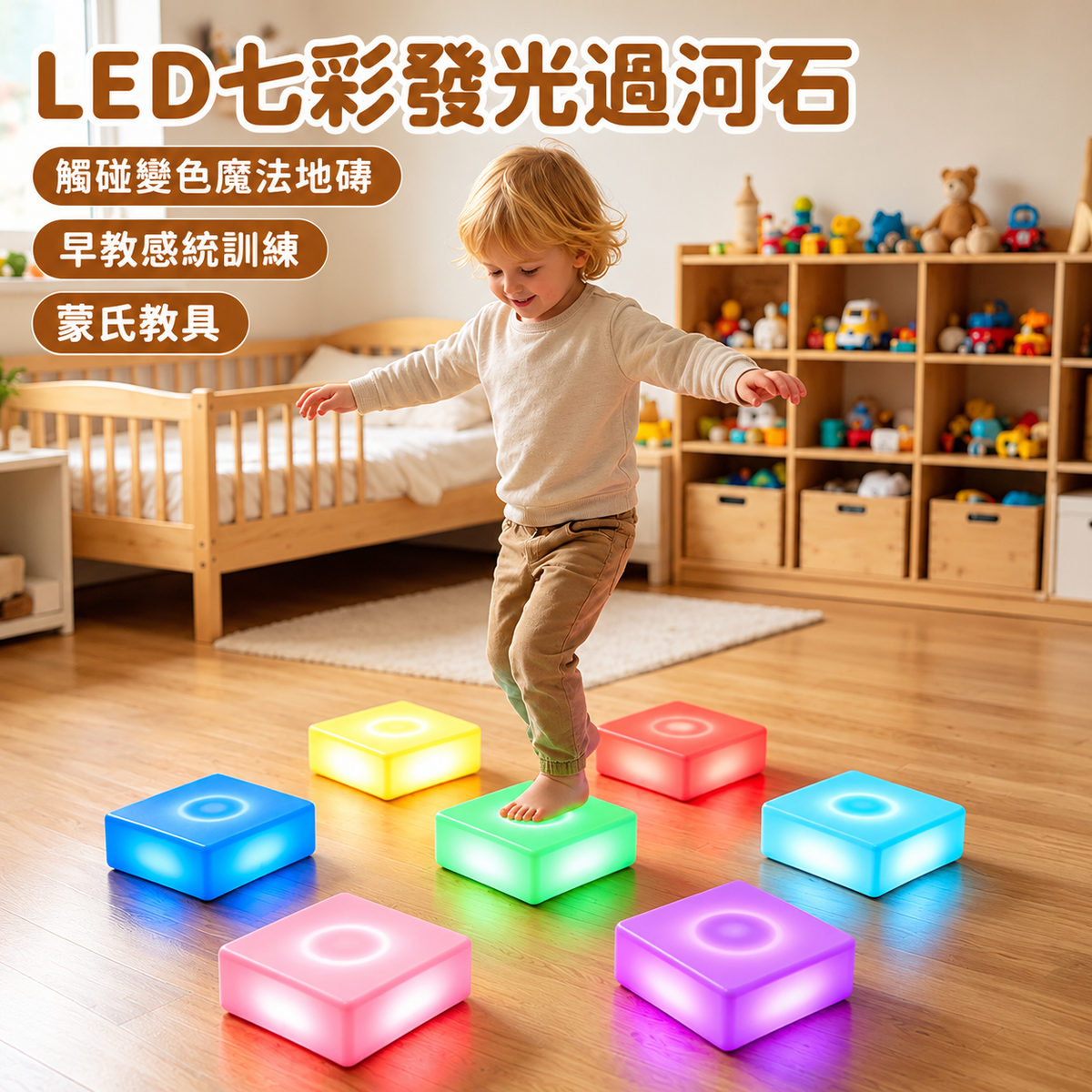 LED七彩發光過河石 Light-Up Sensory Stepping Stones