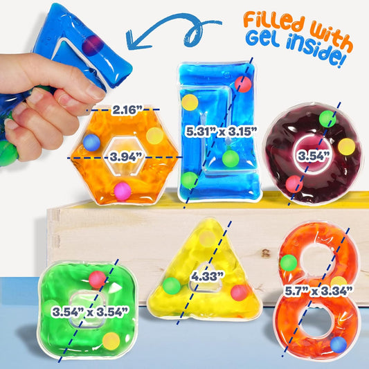 LESONG 凝膠迷宮形狀玩具 Gel-Filled Shape Maze Toys – 6 Pack