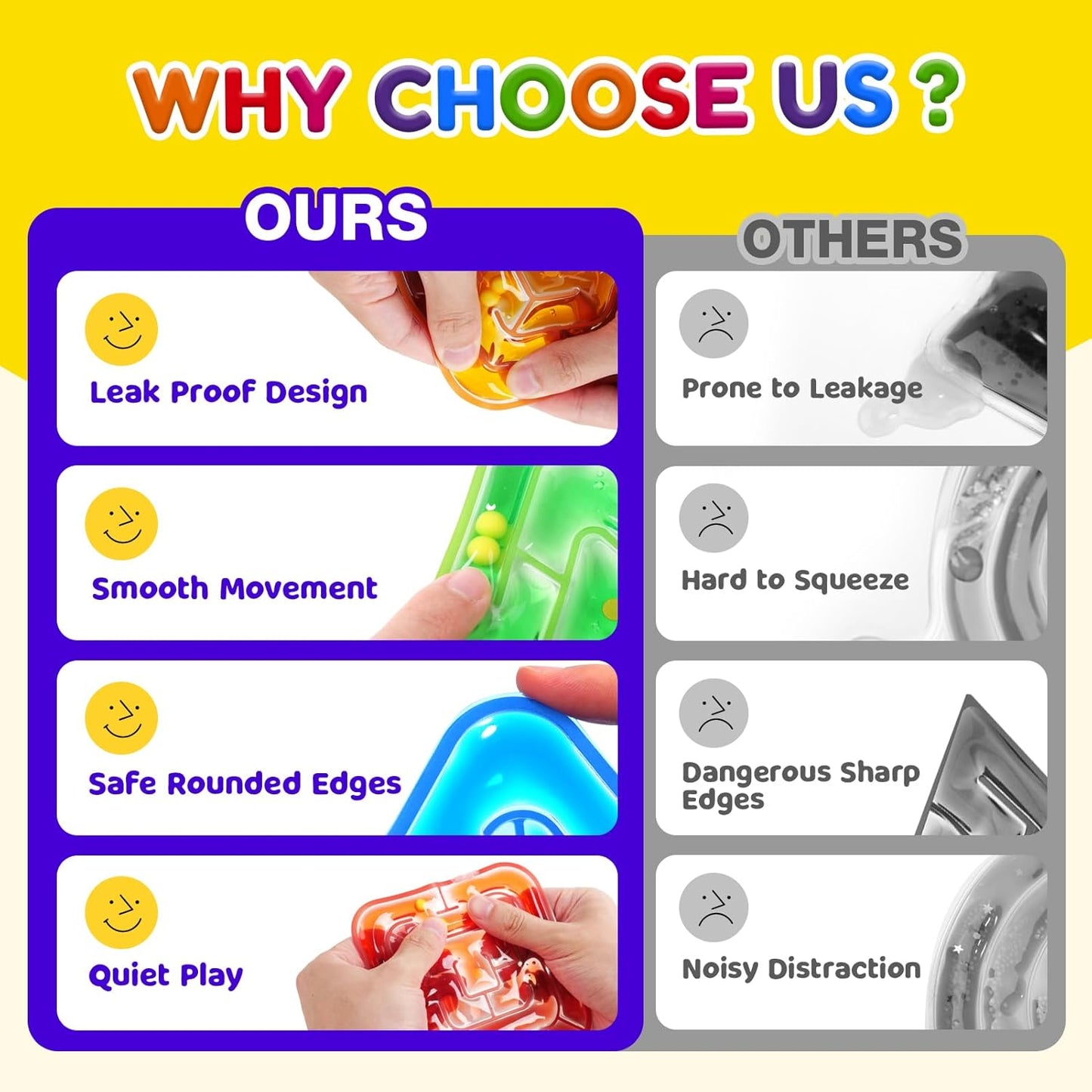 LESONG 凝膠迷宮感統玩具 4入組 Gel-Filled Maze Fidget Toys – 4 Pack