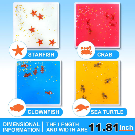 夜光海洋感統地墊 4入組 30CM Glow Ocean Sensory Tiles 4-Pack 30CM