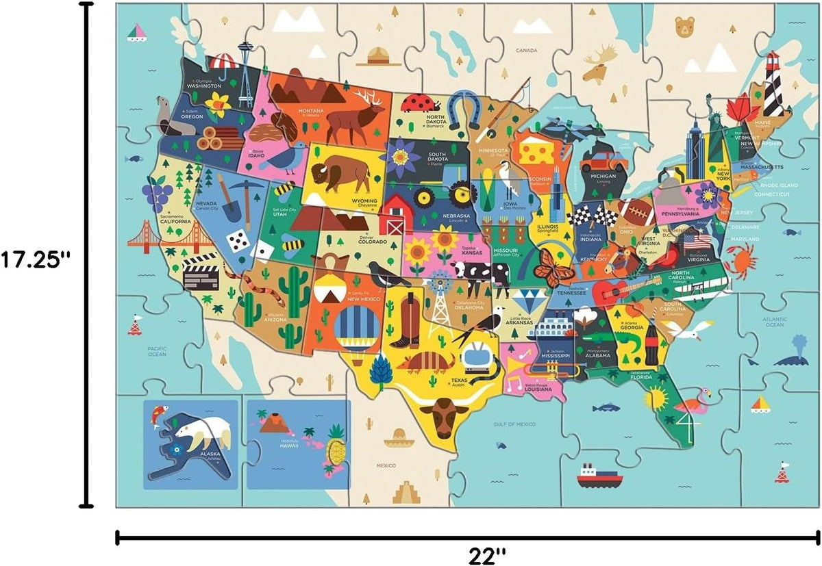 Mudpuppy 美國地圖拼圖 Map of the USA Puzzle