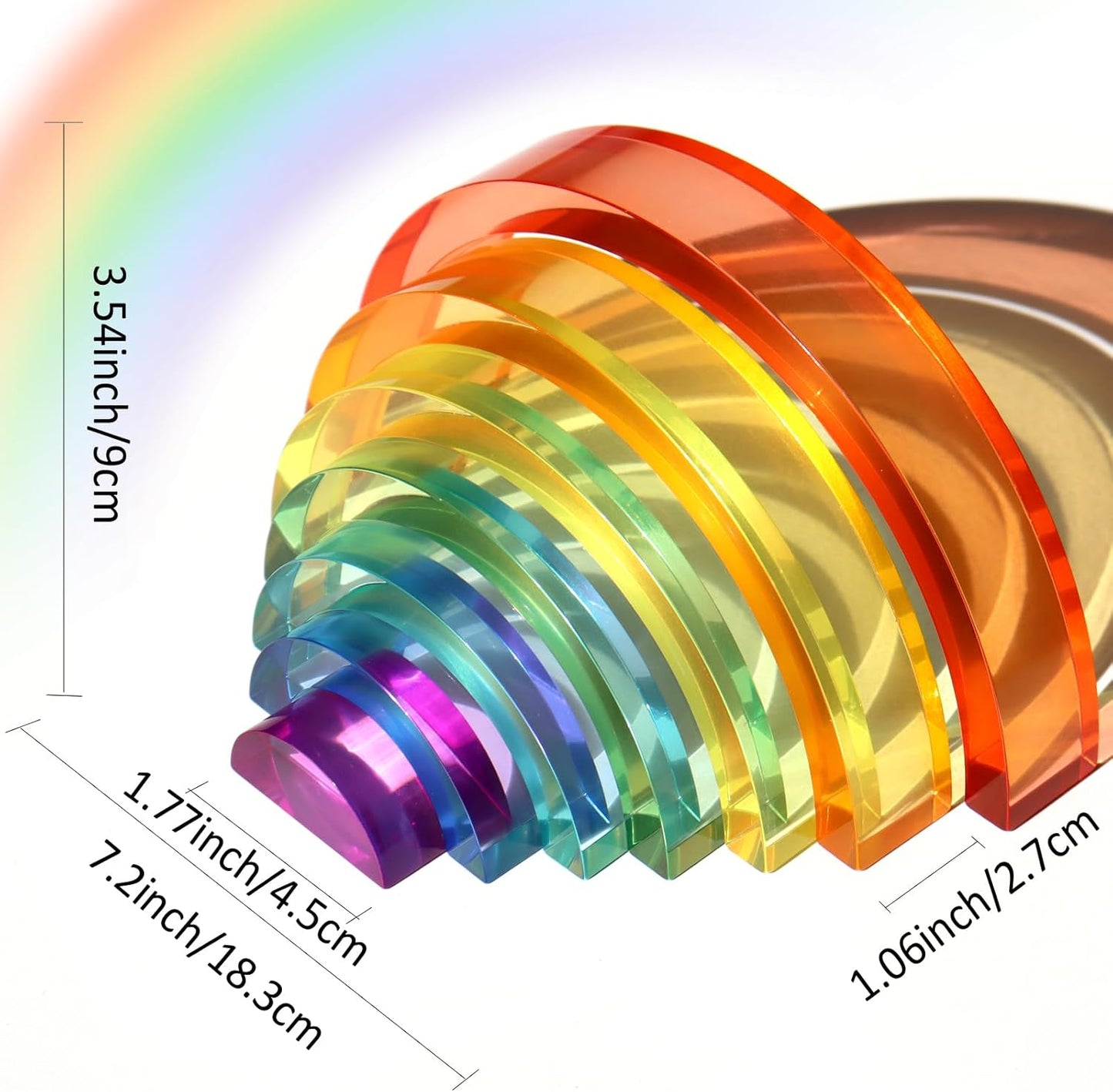 7色漸層拱形積木 Acrylic Rainbow Blocks Set