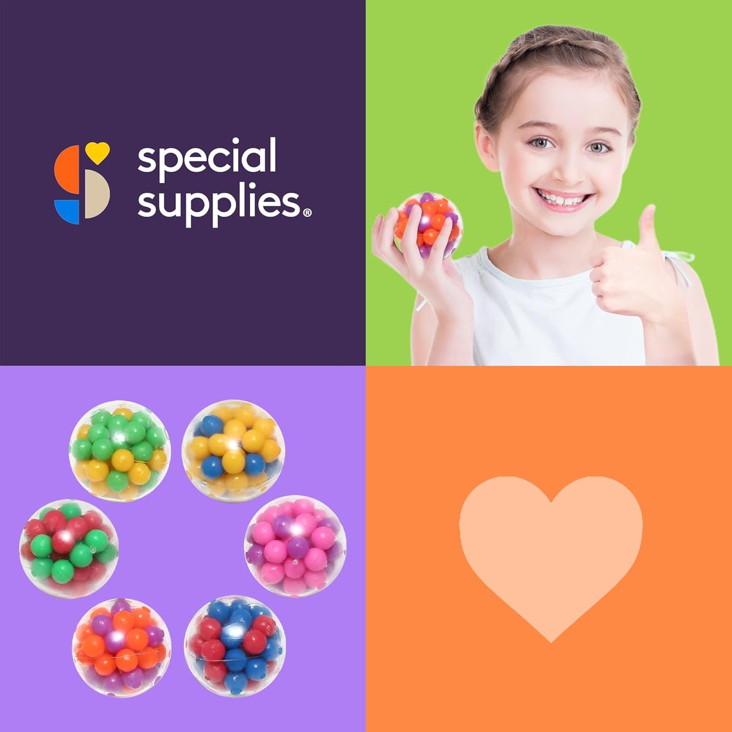 Special Supplies 彩色感壓球 Squishy Stress Balls - 6 Pack (Style#1)