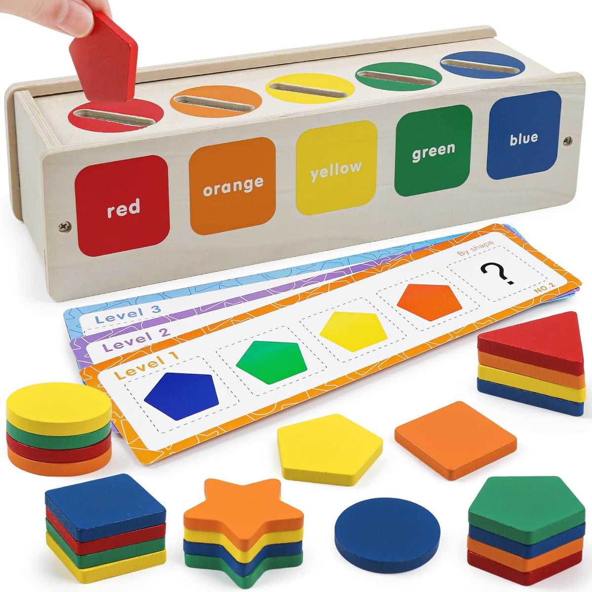 木質顏色形狀分類玩具 Wooden Color & Shape Sorter Toy