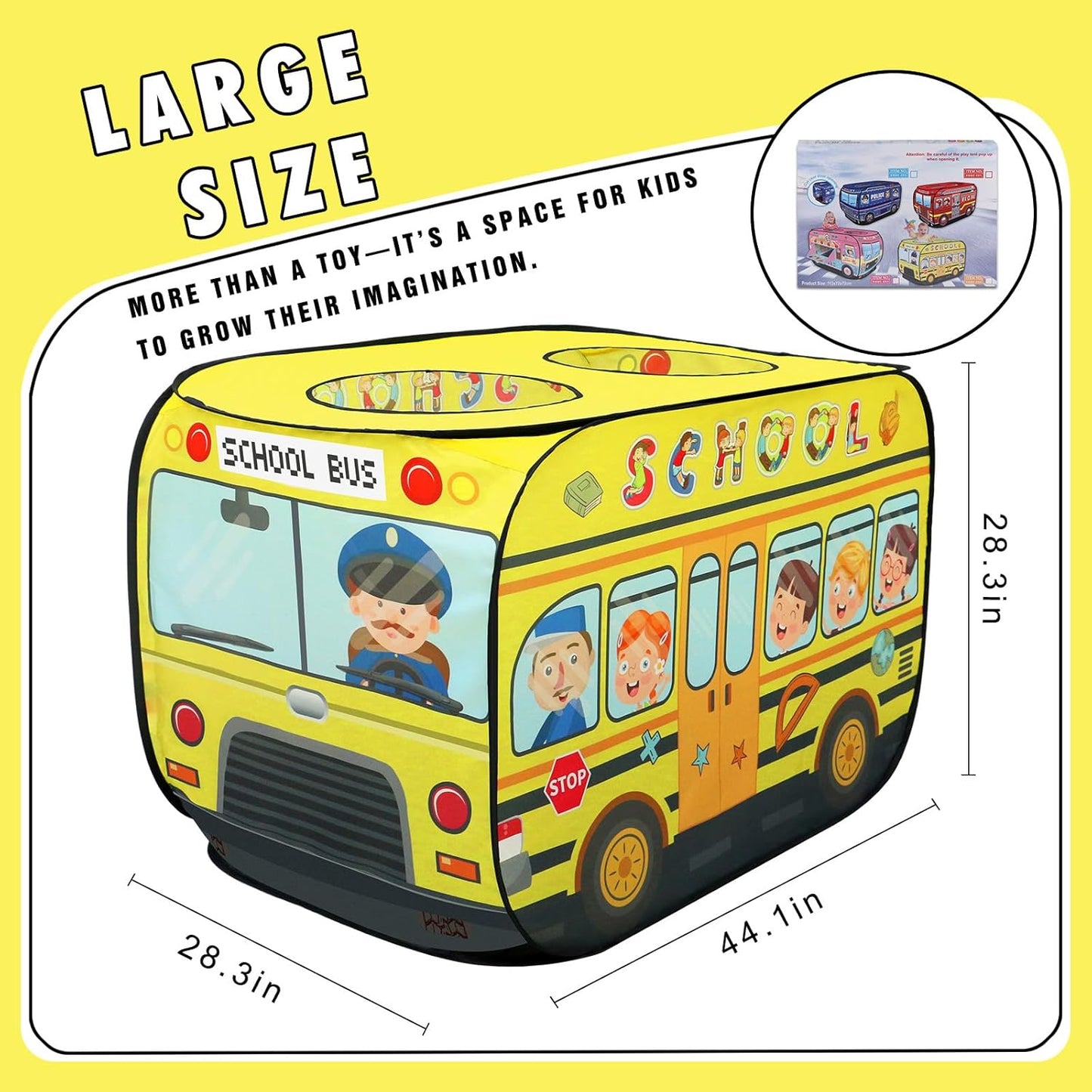 校車造型兒童快開遊戲帳篷 School Bus Pop-Up Play Tent