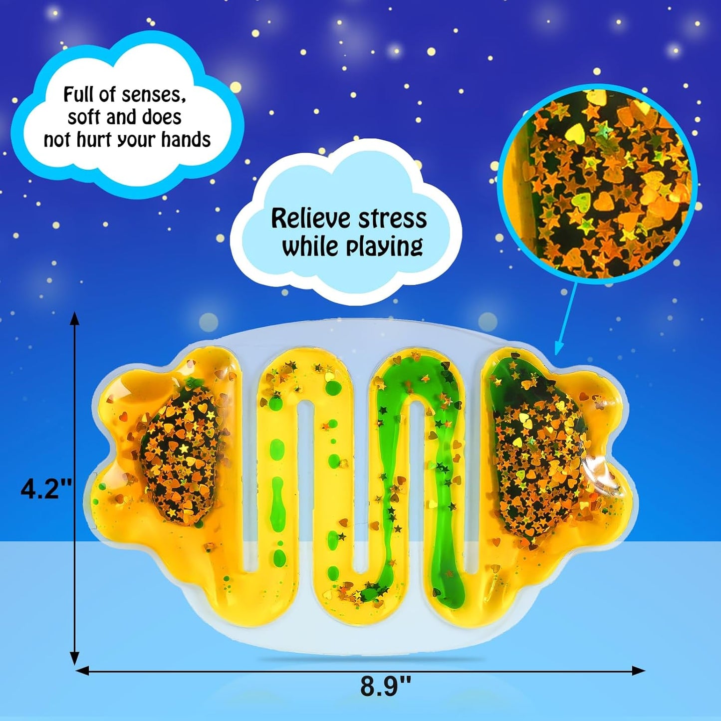 流光溢彩感統擠壓管 Glitter Sensory Tubes 6-Pack