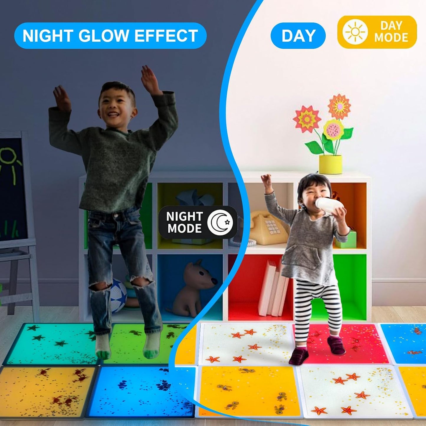 夜光海洋感統地墊 4入組 30CM Glow Ocean Sensory Tiles 4-Pack 30CM
