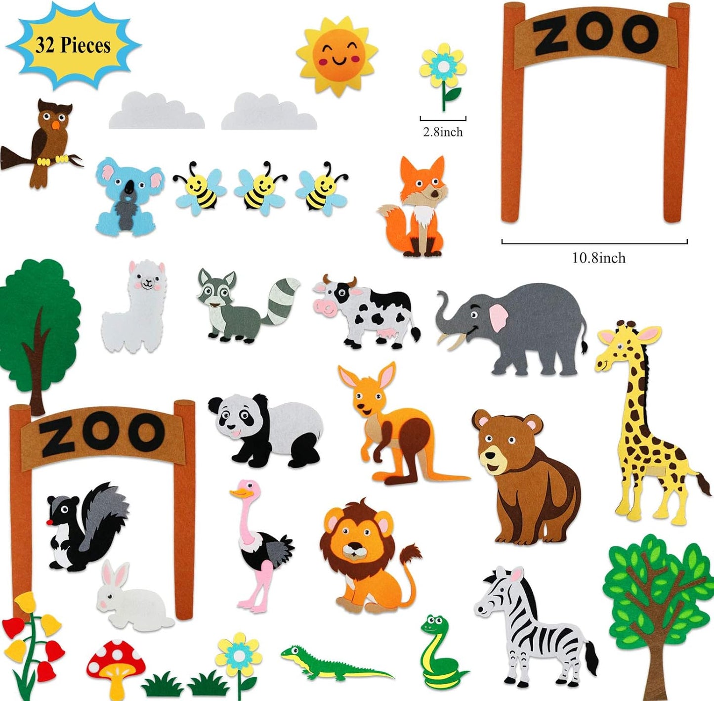 動物園毛氈故事板套裝 Zoo Animals Felt Board Story Set