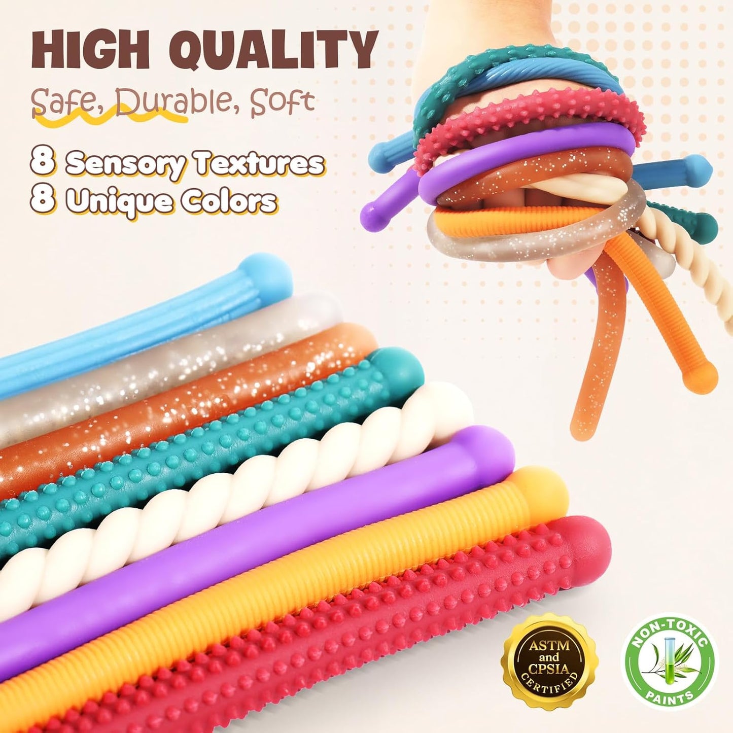 LESONG 彈力紋理拉伸條感統玩具 Textured Stretch Strings Sensory Toys
