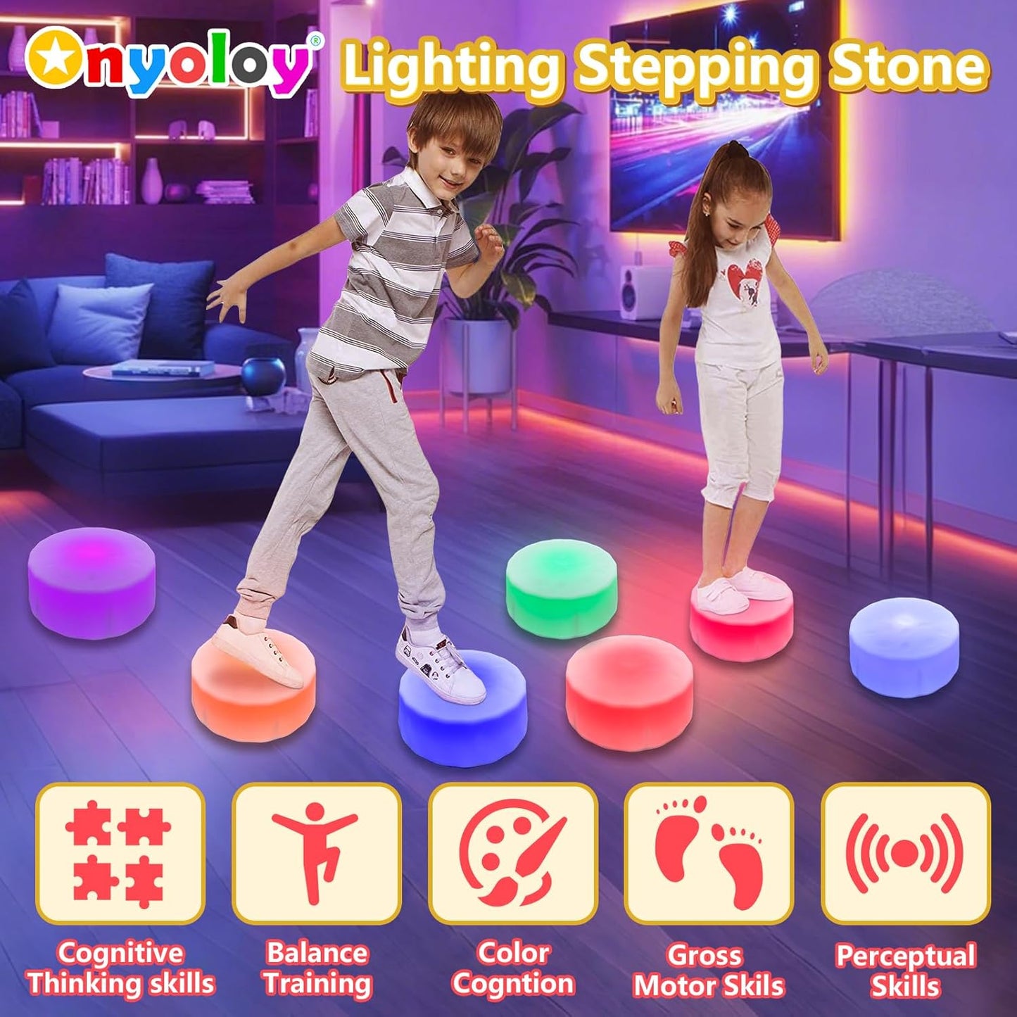發光感統踏石 6入組 Light-Up Stepping Stones 6-Pack