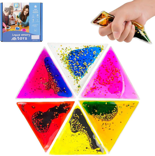 三角形液態感統玩具 6入組 Triangular Liquid Motion Toys 6-Pack