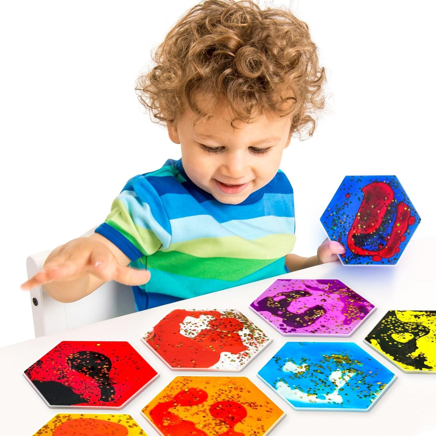 六角形液態感統玩具 12入組 Hexagonal Liquid Motion Toys 12-Pack