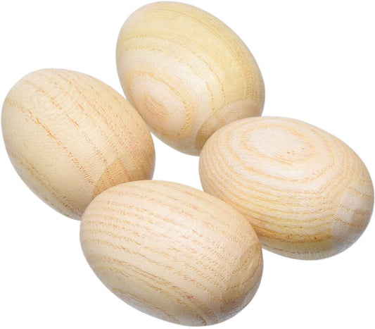 天然木製彩蛋沙鈴4入組 Natural Wood Egg Shaker 4-Pack