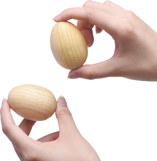 天然木製彩蛋沙鈴4入組 Natural Wood Egg Shaker 4-Pack