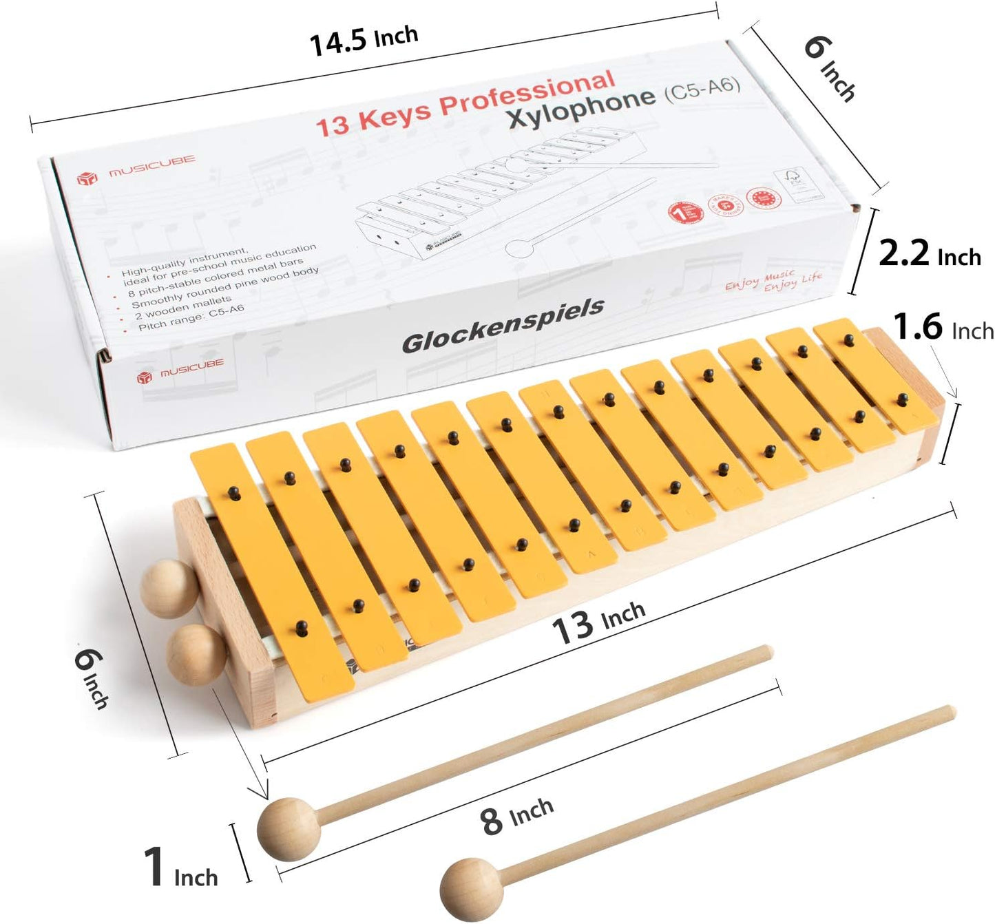 MUSICUBE 13音木琴 13-Key Xylophone