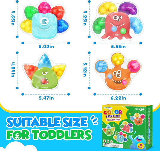 LESONG 顏色分類感統玩具 Color Sorting Sensory Toys – 4 Pack