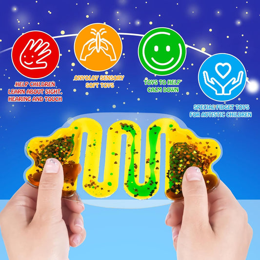 流光溢彩感統擠壓管 Glitter Sensory Tubes 6-Pack