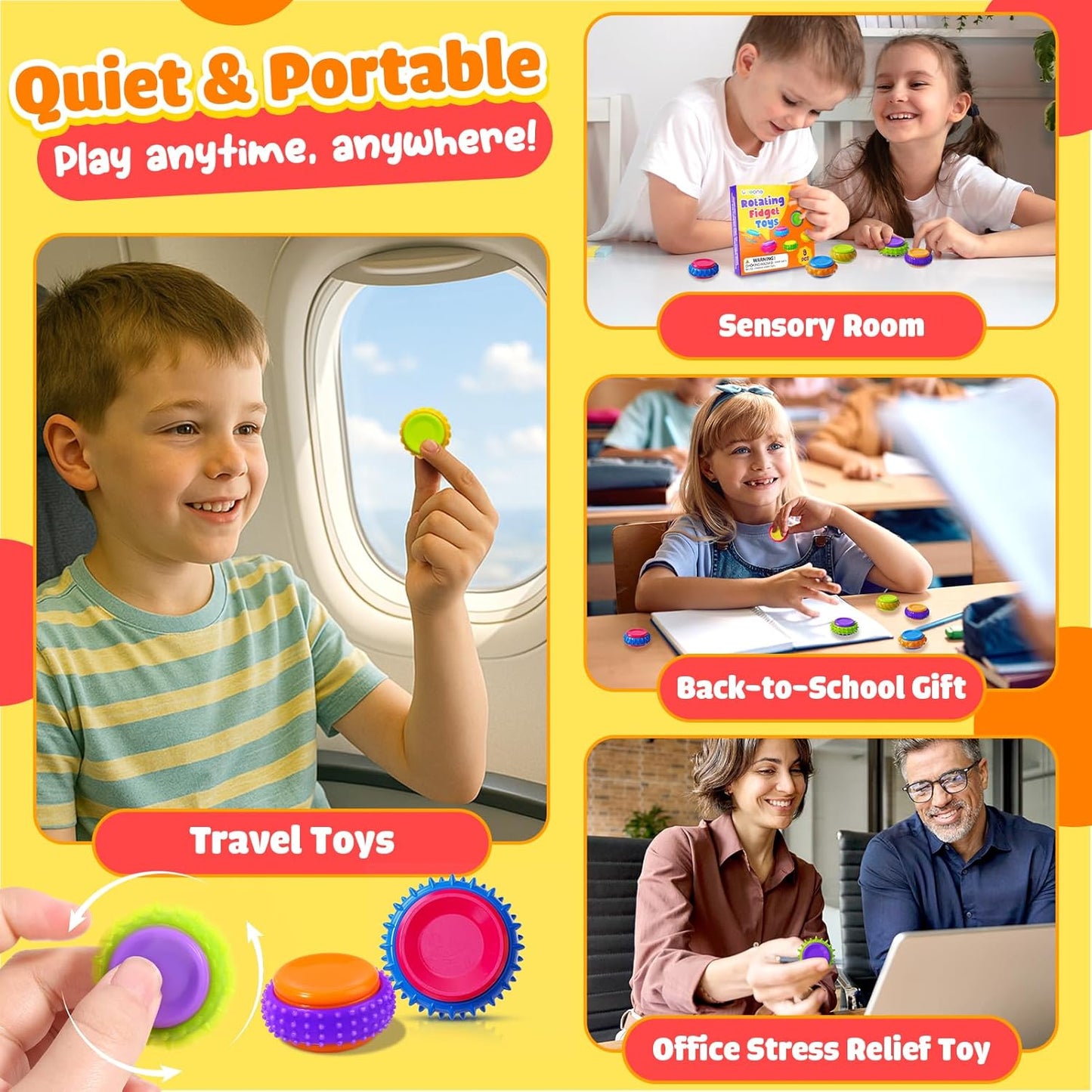 LESONG 紋理指尖陀螺套組 Textured Finger Spinner Toys