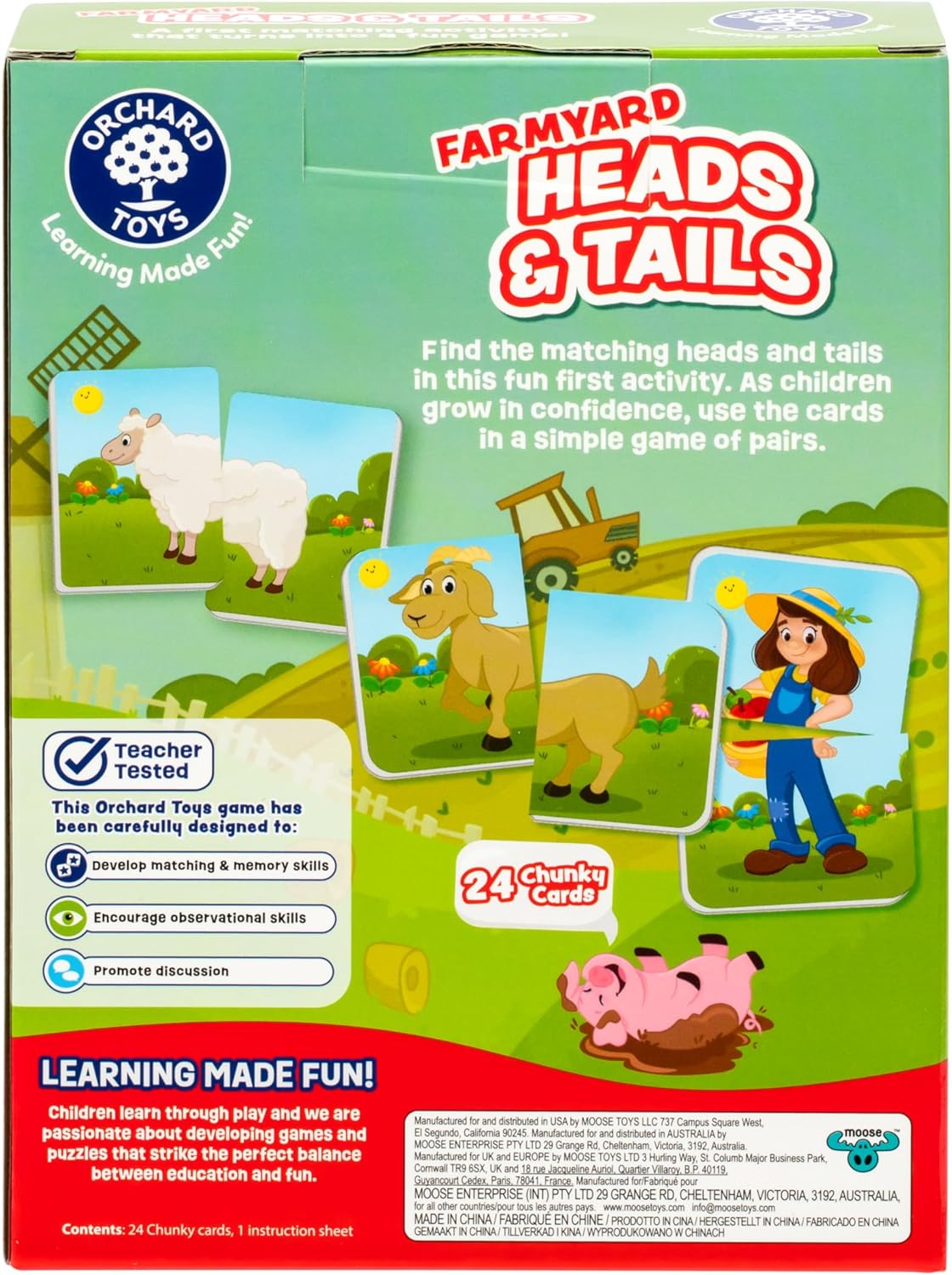 ORCHARD TOYS 農場頭尾配對遊戲 Farmyard Heads & Tails Game