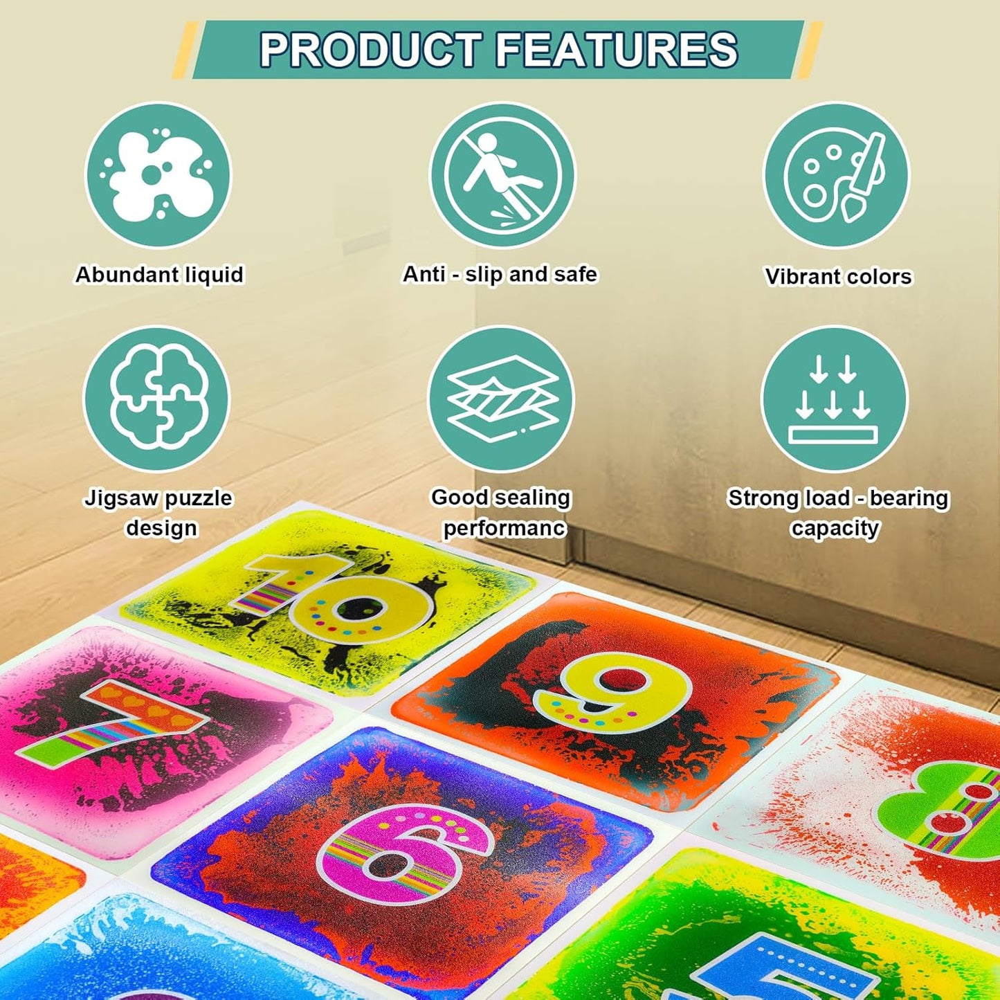 數字感統地墊10入組 30x30CM Number Sensory Mats 10-Pack