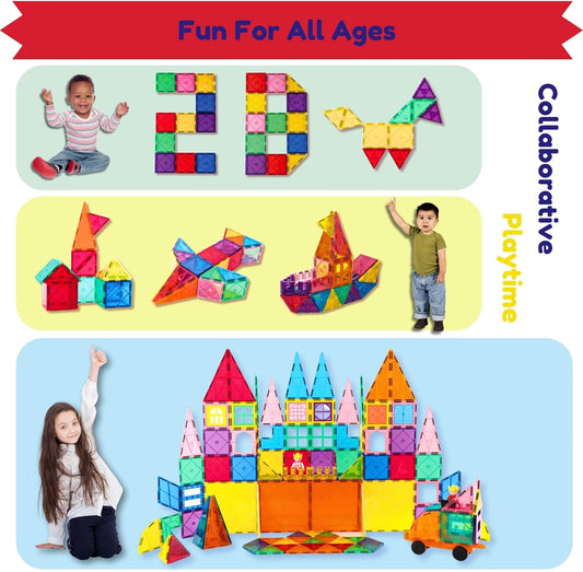 彩虹城堡磁力積木 90片 Rainbow Castle Magnetic Tiles 90PCS