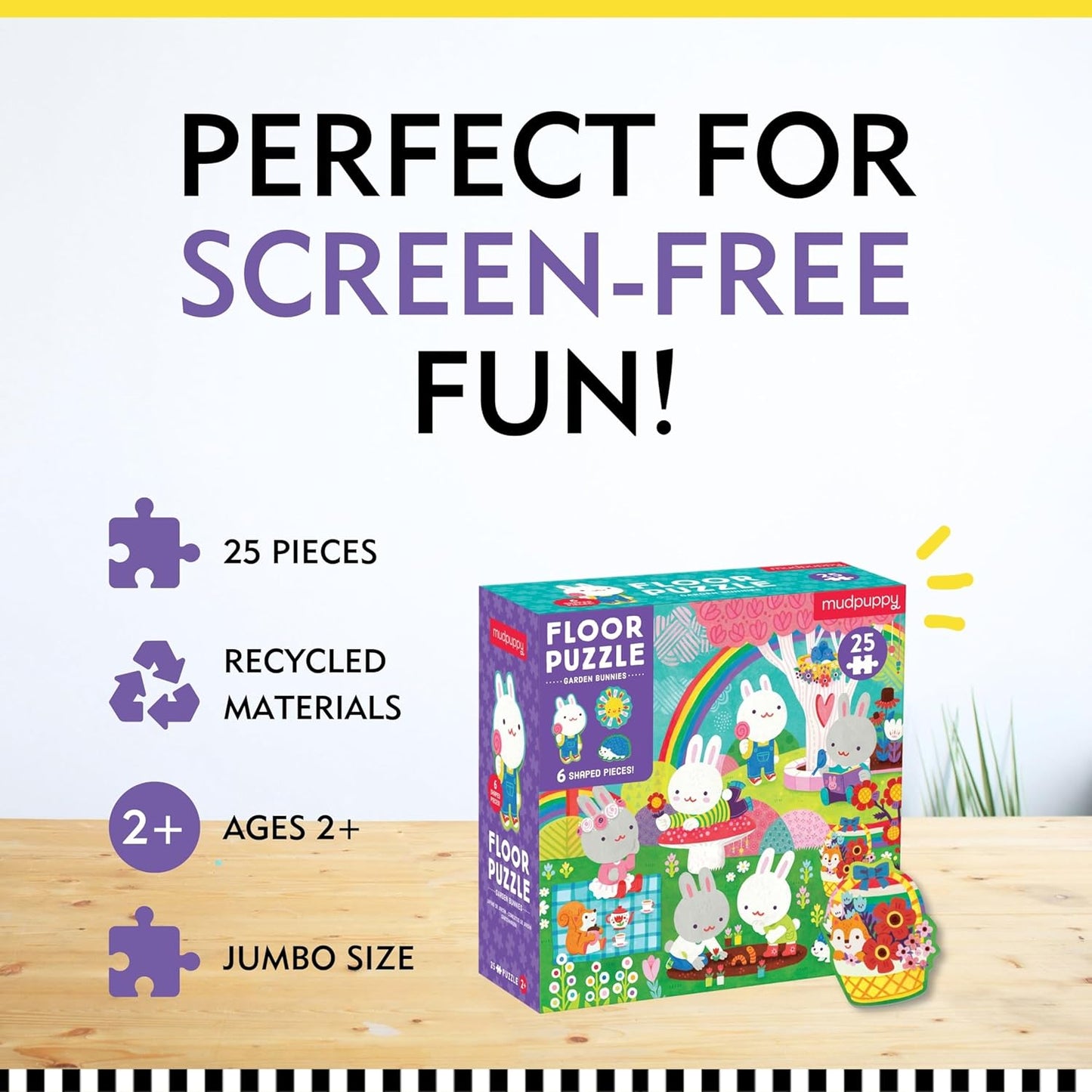 Mudpuppy 花園小兔地板拼圖 Garden Bunnies Floor Puzzle