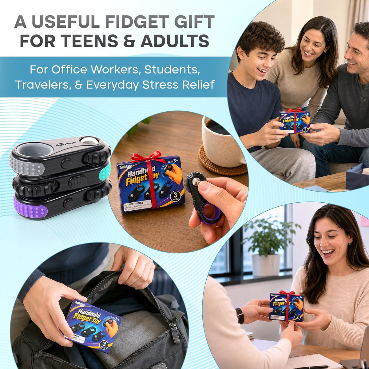 LESONG 五合一手持感統指尖玩具 5-in-1 Rotating Fidget Toys (Pack of 3)