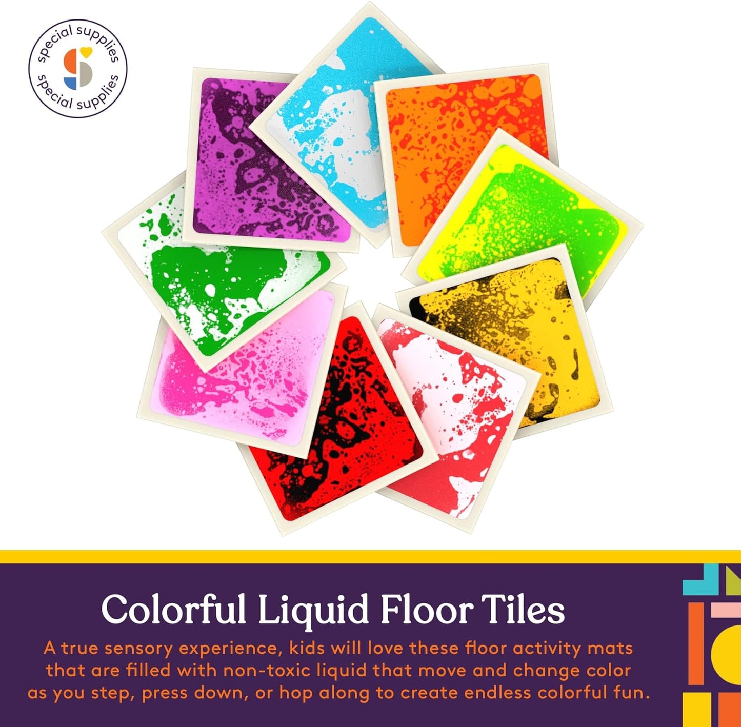 Special Supplies 液體感統地墊 9片裝 Liquid Motion Floor Tiles 9-Pack