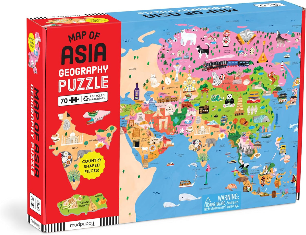 Mudpuppy 亞洲地圖拼圖 Map of Asia Puzzle