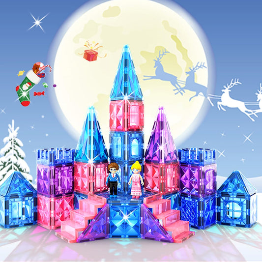 冰雪公主磁力片 102件城堡建造組 Ice Princess Magnetic Tiles 102pcs Castle Building Set