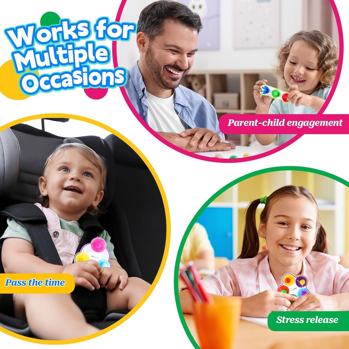 LESONG 色彩配對感統玩具 4入組 Color Sorting Fidget Toys – 4 Pack