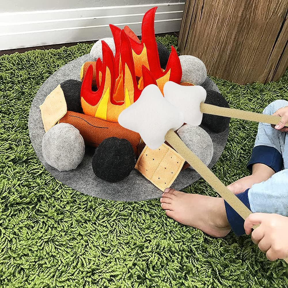 23件組 仿真營火毛氈遊戲套裝 23 PCS Pretend Campfire Plush Playset