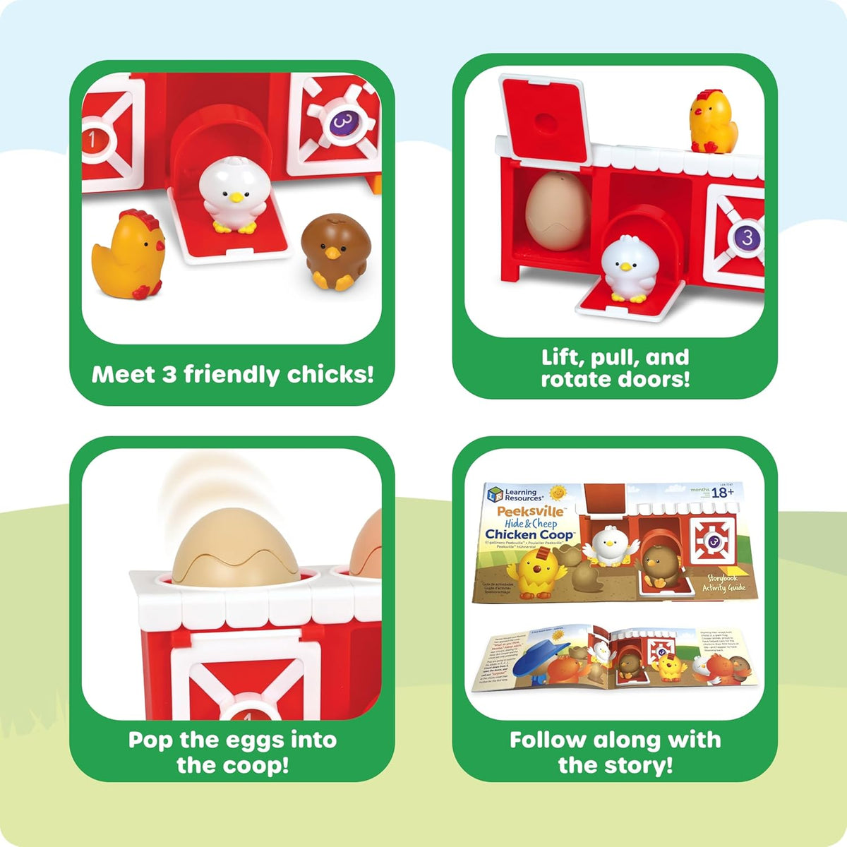 Learning Resources 小雞躲貓貓農舍 Peeksville Hide & Cheep Chicken Coop