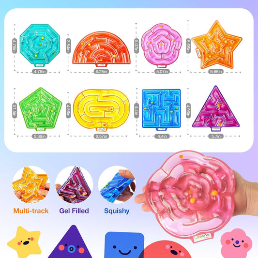 LESONG 凝膠迷宮感統玩具 8入組 Gel Maze Sensory Toys 8-Pack