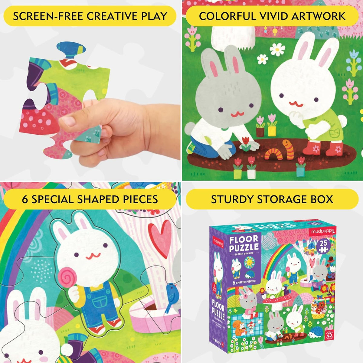 Mudpuppy 花園小兔地板拼圖 Garden Bunnies Floor Puzzle
