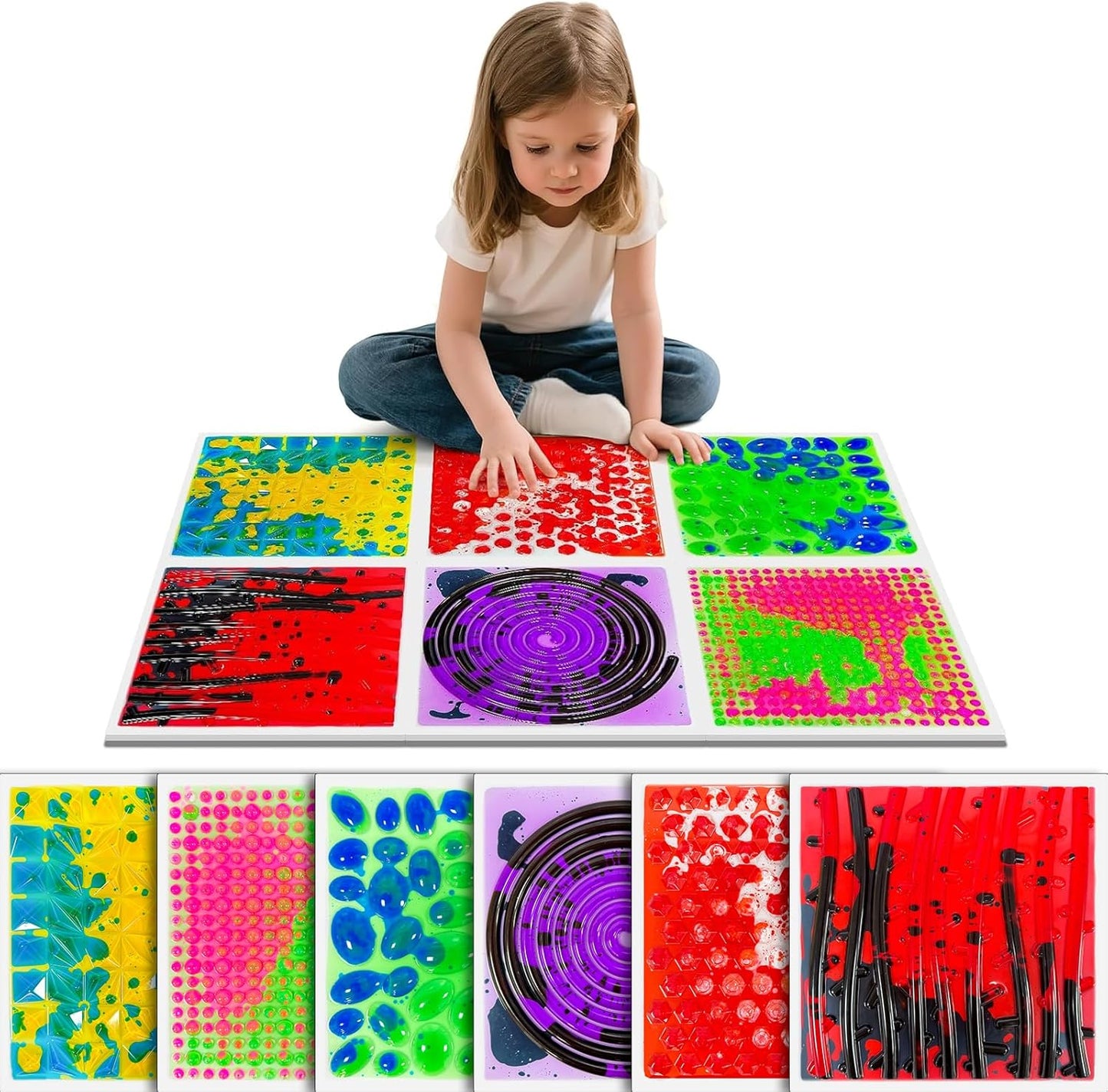 感統地墊6入組 30CM 液流觸覺墊 B款 Sensory Liquid Mats 6-Pack B Set