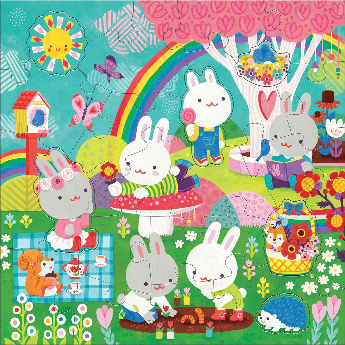 Mudpuppy 花園小兔地板拼圖 Garden Bunnies Floor Puzzle