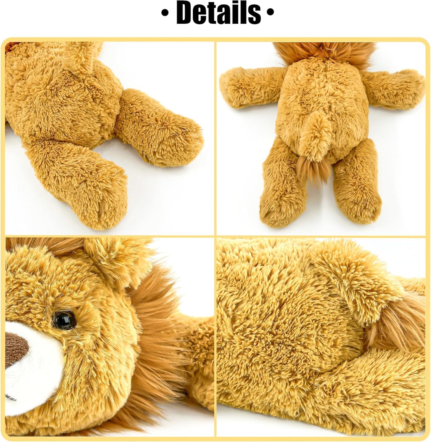 16吋 2磅黄色獅子加壓玩偶 16" 2lbs Yellow Lion Weighted Stuffed Animal