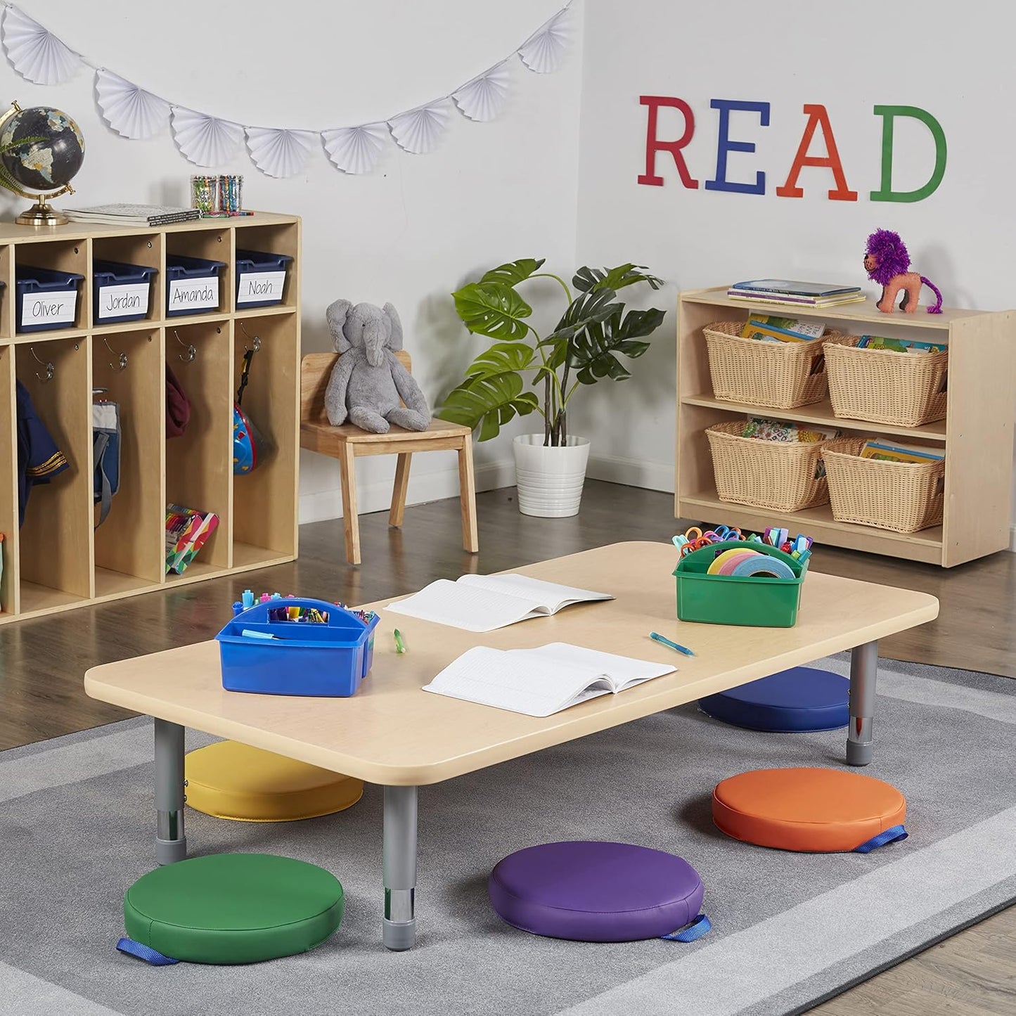 靈活學習地板坐墊6件組-彩虹色系 SoftZone Round Floor Cushions, 6-Piece Set - Rainbow Tones