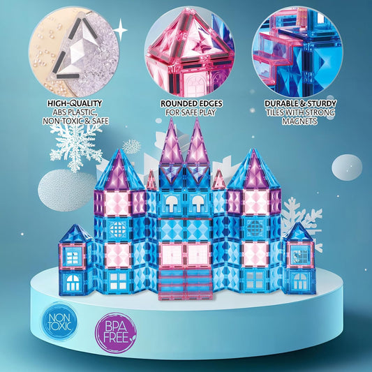 冰雪公主城堡磁力片 110件 Princess Castle Magnetic Tiles 110 PCS