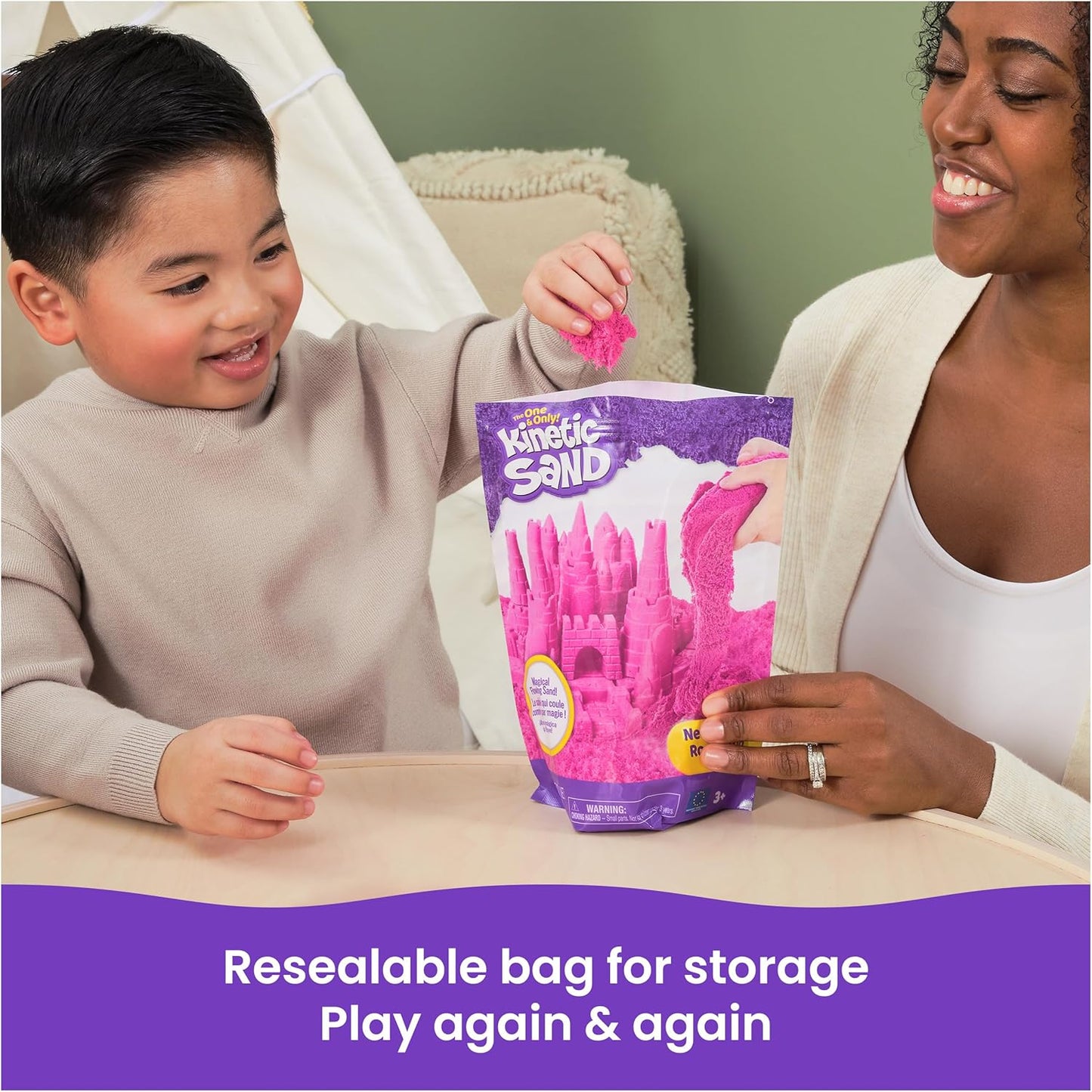 美國Kinetic Sand 粉紅色玩沙 Pink Play Sand 2lbs