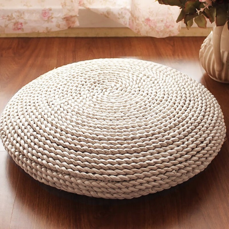 天然編織兒童圓形蒲草坐墊 (6件裝) Woven Round Straw Seat Cushion for Kids (Set of 6)