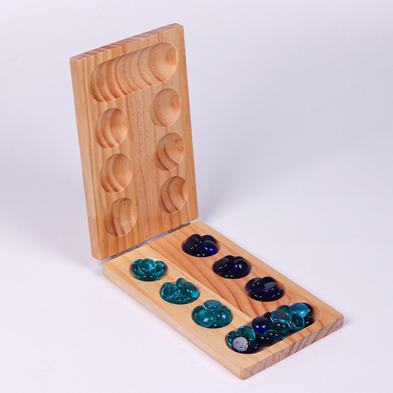 經典木質曼卡拉桌遊套裝 Mancala Board Game