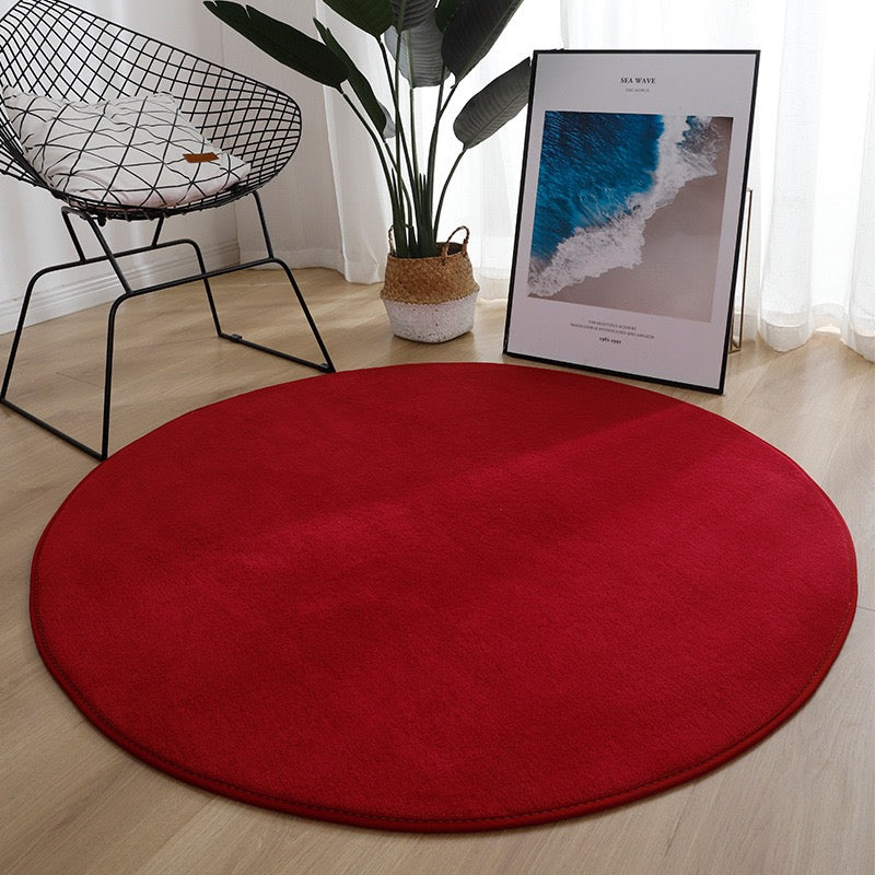 純色圓形地毯 Solid Color Round Area Rug