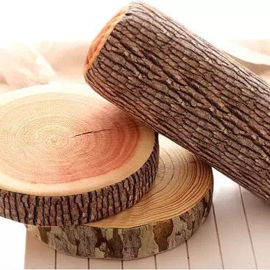 仿真樹樁年輪抱枕(梧桐/銀杏樹紋)Tree Stump Plush Cushion 40cm