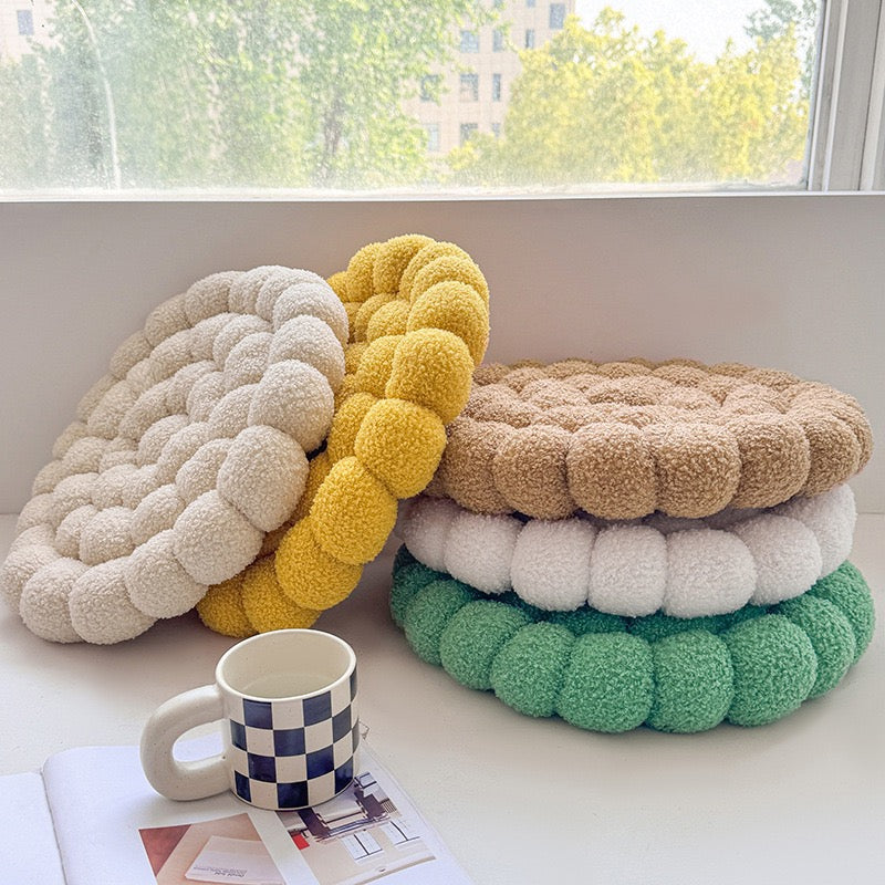 日式泡泡雲朵坐墊 羊羔絨蒲團地板墊 42cm Bubble Cloud Floor Cushion — Bouclé Seat Pad
