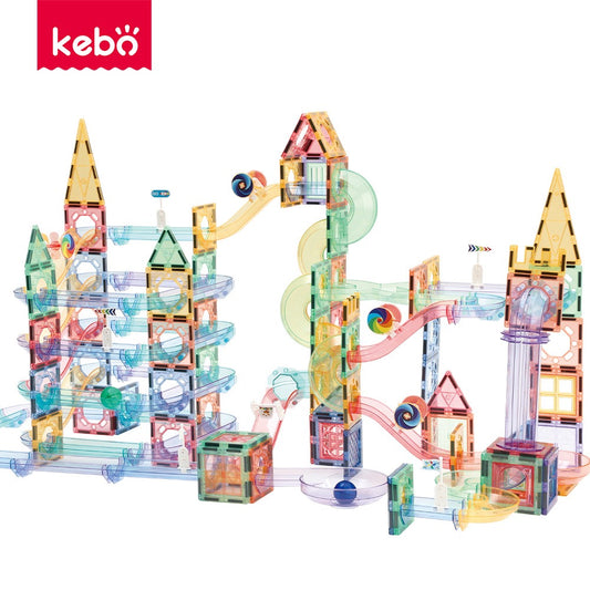磁力片軌道滾球積木 158/208 件裝 Magnetic Marble Run Building Set